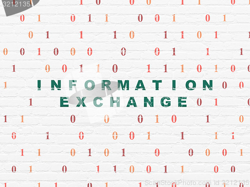 Image of Information concept: Information Exchange on wall background