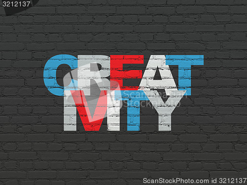 Image of Advertising concept: Creativity on wall background