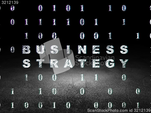 Image of Finance concept: Business Strategy in grunge dark room