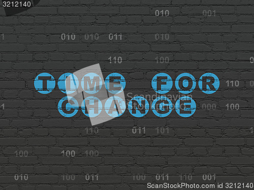 Image of Time concept: Time for Change on wall background