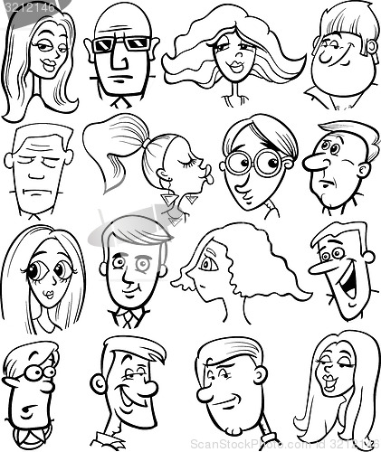 Image of cartoon people characters faces