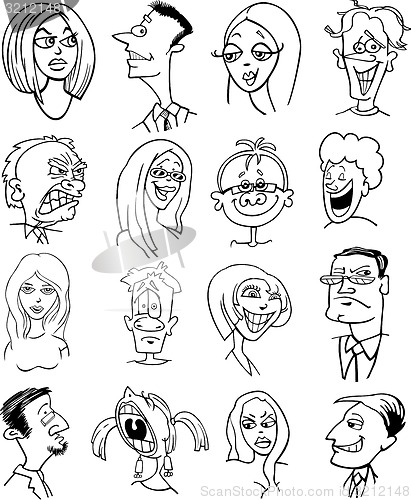 Image of cartoon people characters faces