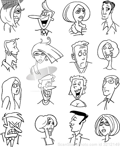 Image of cartoon people characters faces