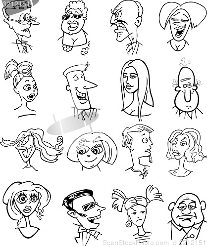 Image of cartoon people characters faces