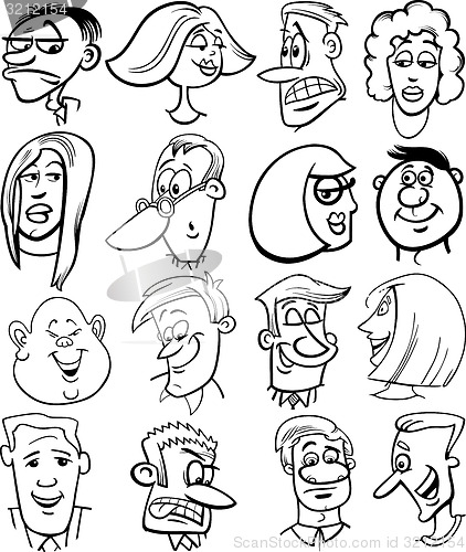 Image of cartoon people characters faces
