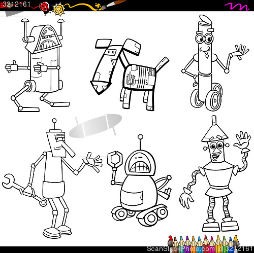 Image of fantasy robots cartoons coloring page
