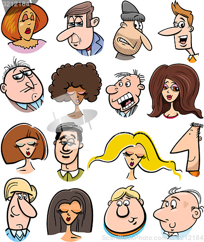 Image of cartoon people characters faces