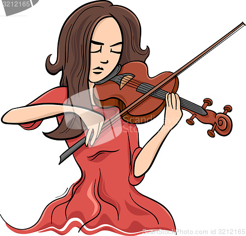 Image of woman playing violin illustration