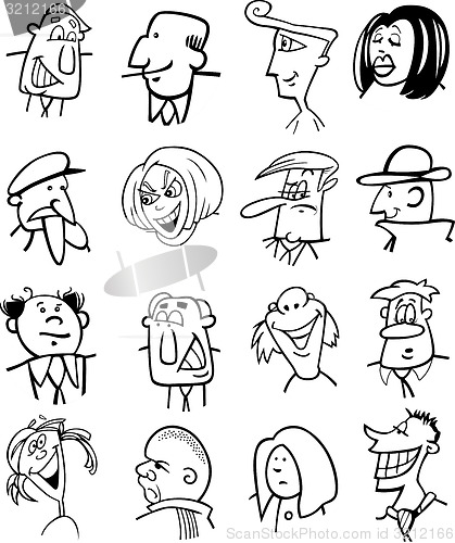 Image of cartoon people characters faces
