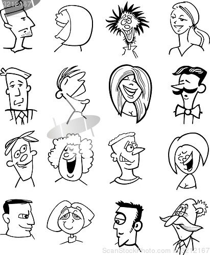 Image of cartoon people characters faces