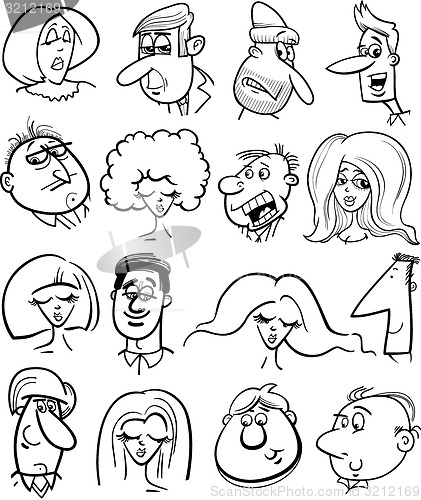 Image of cartoon people characters faces