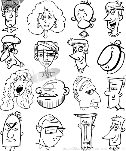 Image of cartoon people characters faces