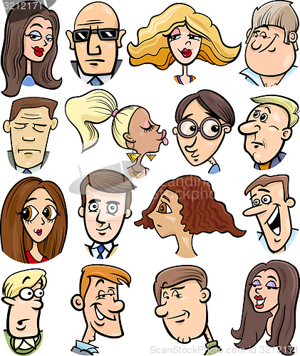 Image of cartoon people characters faces