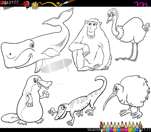 Image of animals and food coloring page