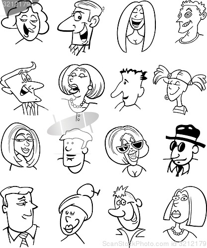 Image of cartoon people characters faces