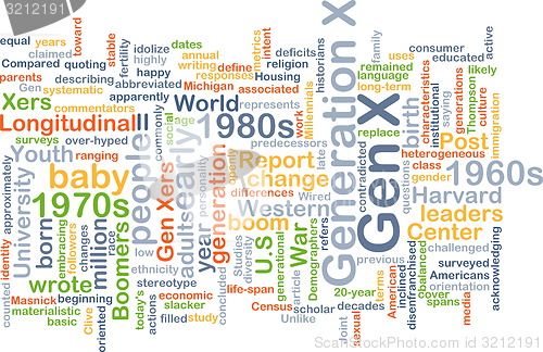 Image of Gen X wordcloud concept illustration