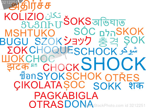 Image of Shock multilanguage wordcloud background concept