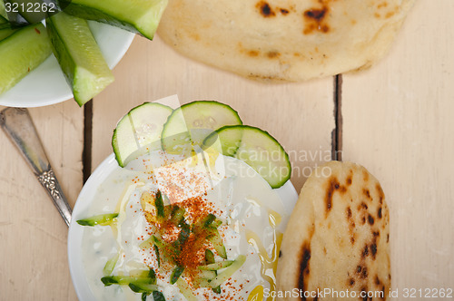 Image of Arab middle east goat yogurt and cucumber salad 