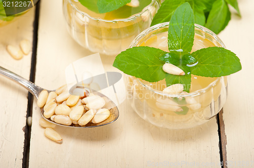 Image of Arab traditional mint and pine nuts tea