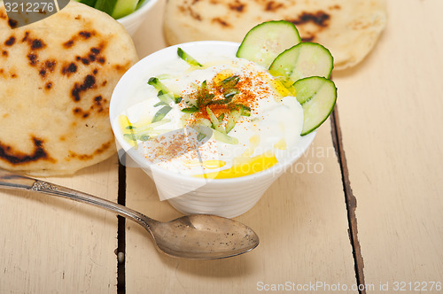 Image of Arab middle east goat yogurt and cucumber salad 