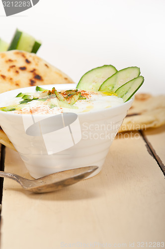 Image of Arab middle east goat yogurt and cucumber salad 