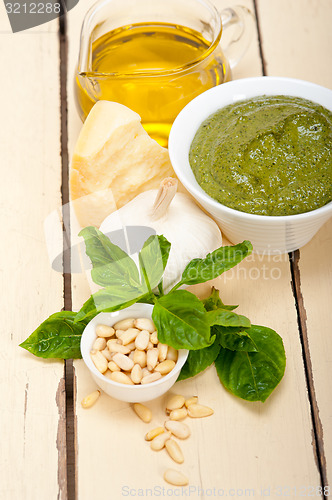 Image of Italian basil pesto sauce ingredients