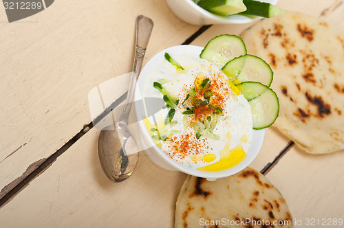 Image of Arab middle east goat yogurt and cucumber salad 