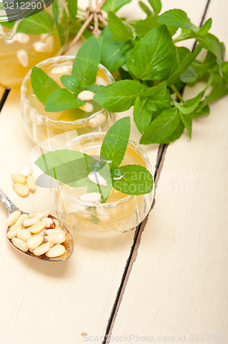 Image of Arab traditional mint and pine nuts tea