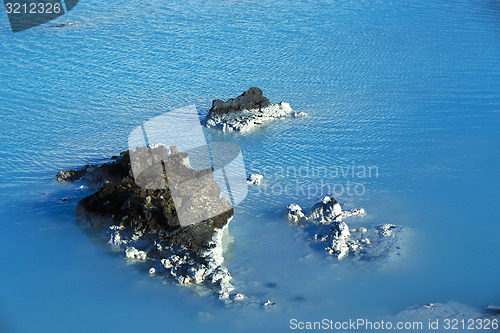 Image of Milky white and blue water of the geothermal bath Blue Lagoon in
