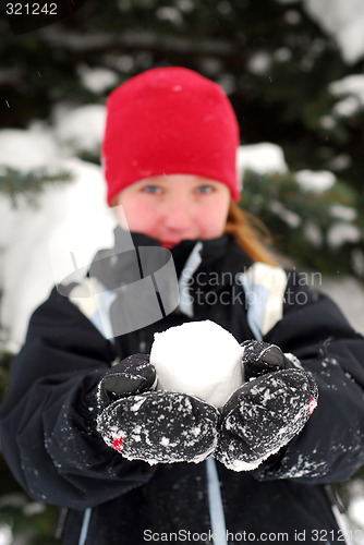 Image of Girl with snowball