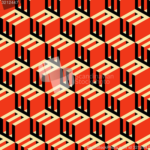 Image of 3d blocks structure background. Seamless geometric pattern. 