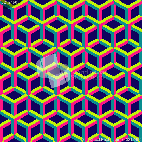 Image of 3d abstract geometric seamless background. Vector illustration.