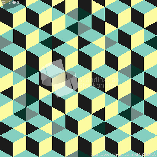 Image of Abstract 3d background - wall of cubes. Vector illustration. 