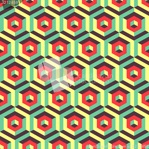 Image of Seamless abstract 3d background with hexagonal elements. 