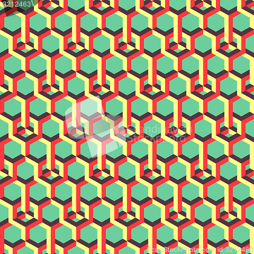 Image of 3d background with hexagons. 