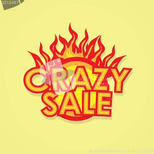 Image of Sign sale offer with fire.