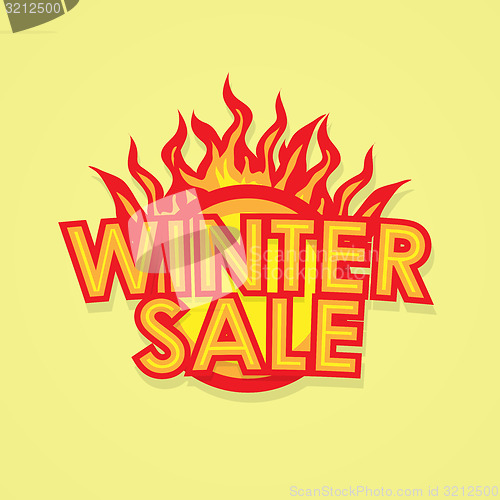 Image of Sign sale offer with fire.