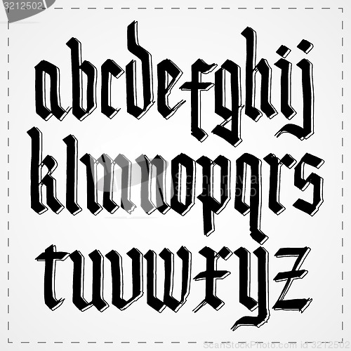 Image of Gothic alphabet font. Vector
