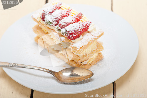 Image of napoleon strawberry cake dessert 