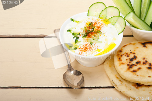 Image of Arab middle east goat yogurt and cucumber salad 