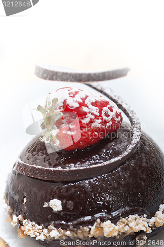 Image of fresh chocolate strawberry mousse 