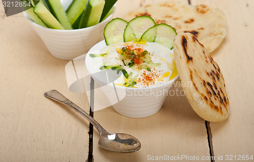 Image of Arab middle east goat yogurt and cucumber salad 