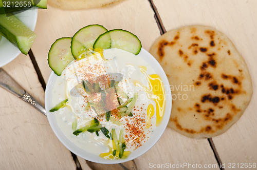 Image of Arab middle east goat yogurt and cucumber salad 