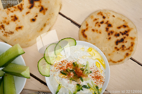 Image of Arab middle east goat yogurt and cucumber salad 