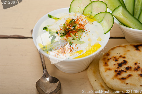 Image of Arab middle east goat yogurt and cucumber salad 