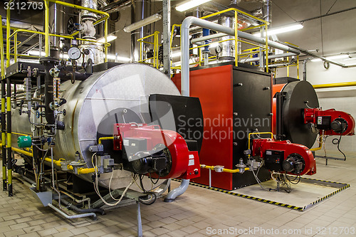 Image of Gas boilers in gas boiler room