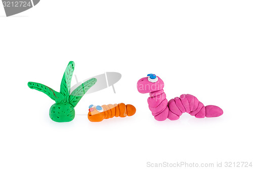 Image of Worm and Earthworm from plasticine