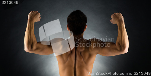 Image of young male bodybuilder from back
