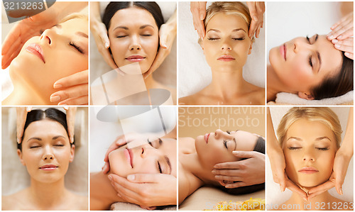 Image of women having facial treatment in spa salon