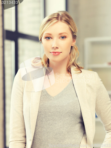 Image of calm and serious woman